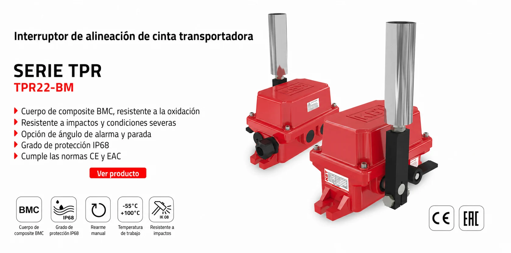 Interruptor de alineación de cinta transportadora
